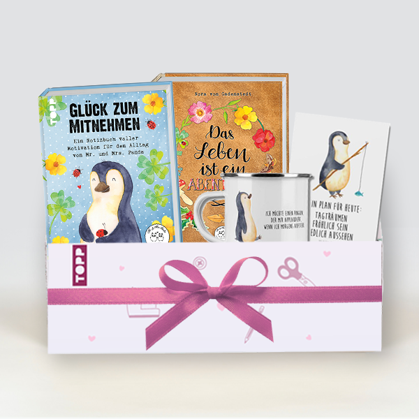 Geschenkset Glück zu Mitnehmen mit Mr. & Mrs. Panda