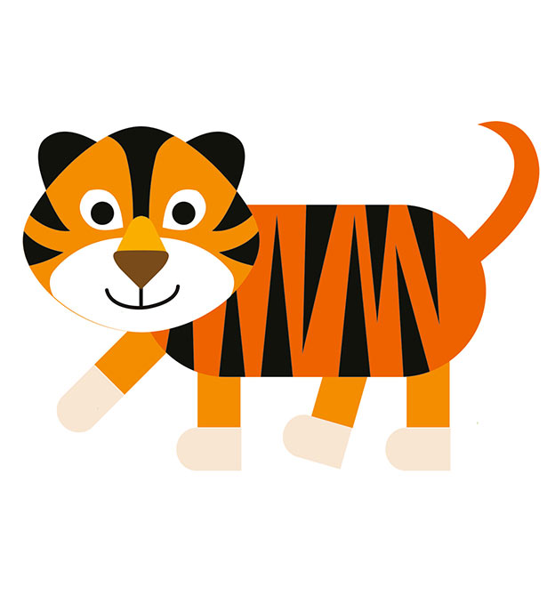 Fertig gebasteltes Tiger Motiv