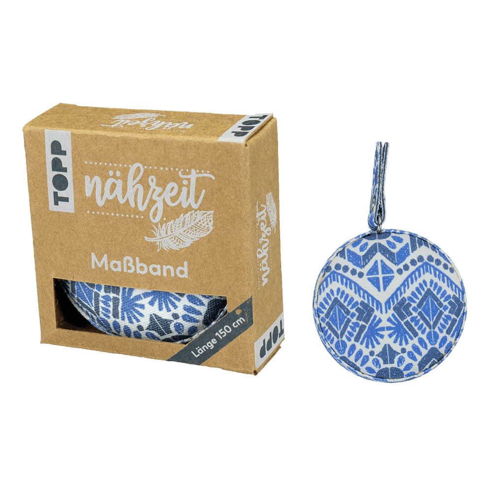Nähzeit Maßband Blau/ Weiß