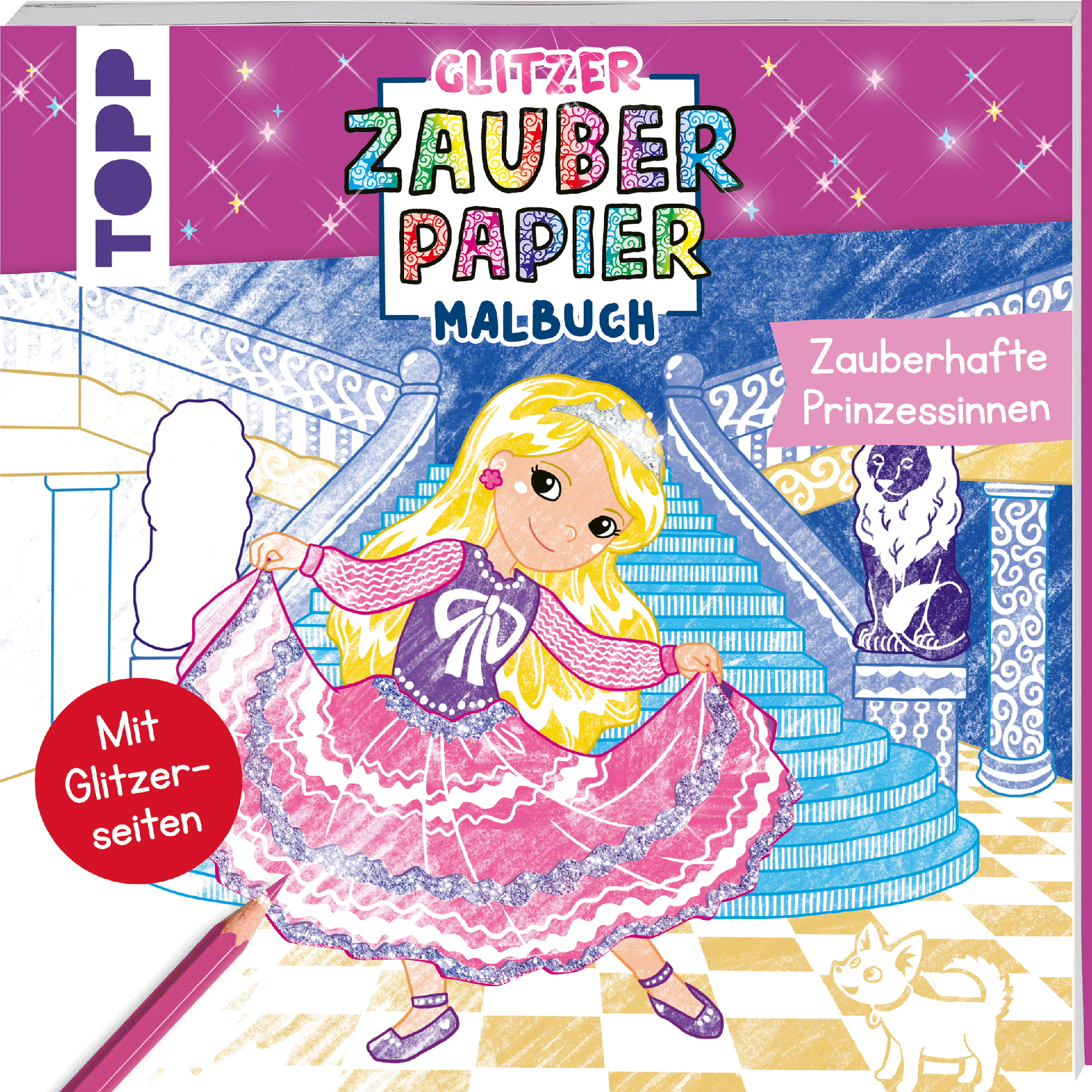 Glitzer Zauberpapier Malbuch Zauberhafte Prinzessin