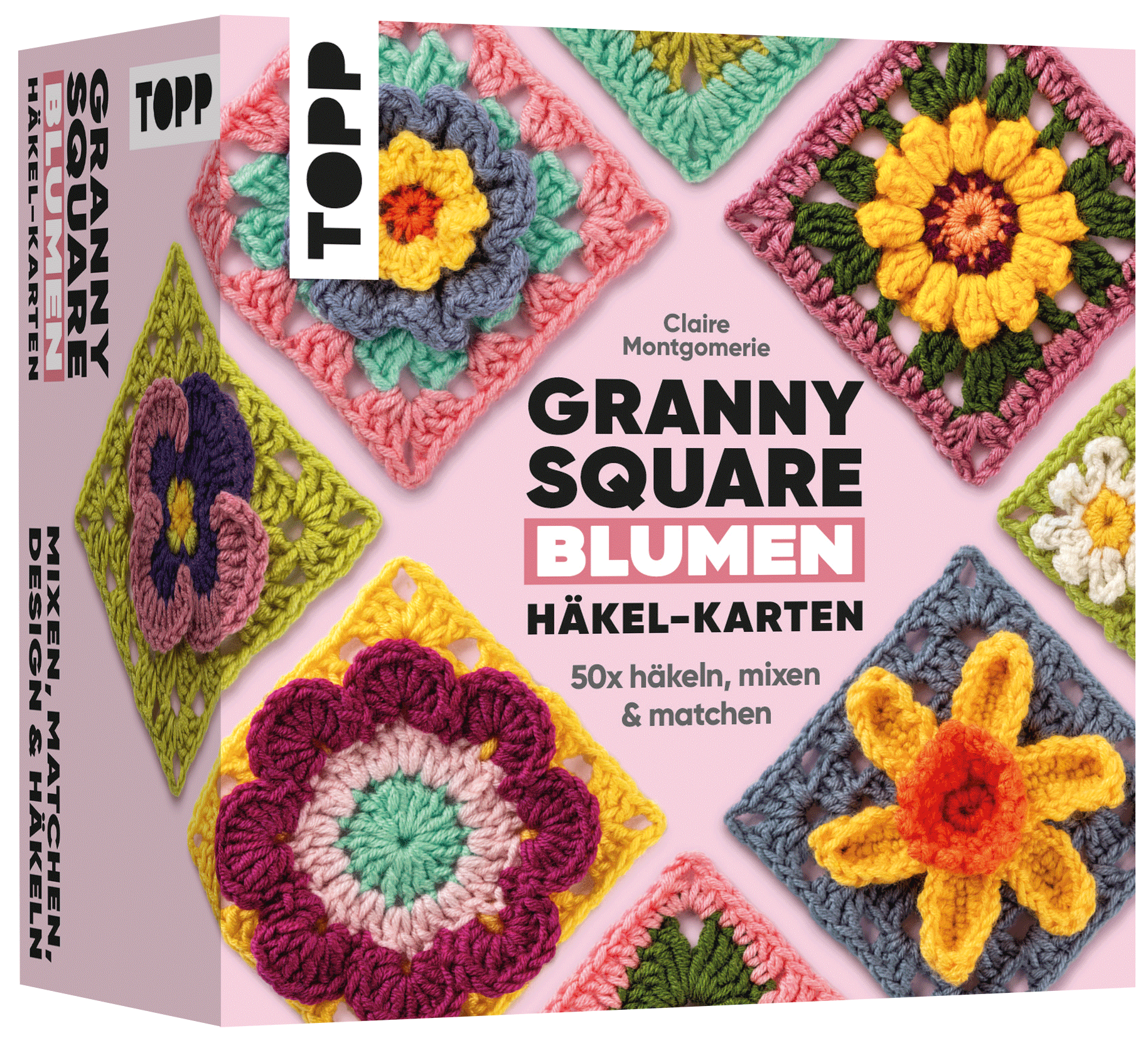 Granny Square Blumen Häkel-Karten (Deutsche Ausgabe)
