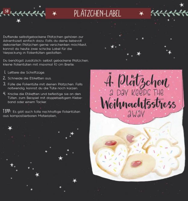 Plätzchenlabel als Projekt im Handlettering Adventskalender