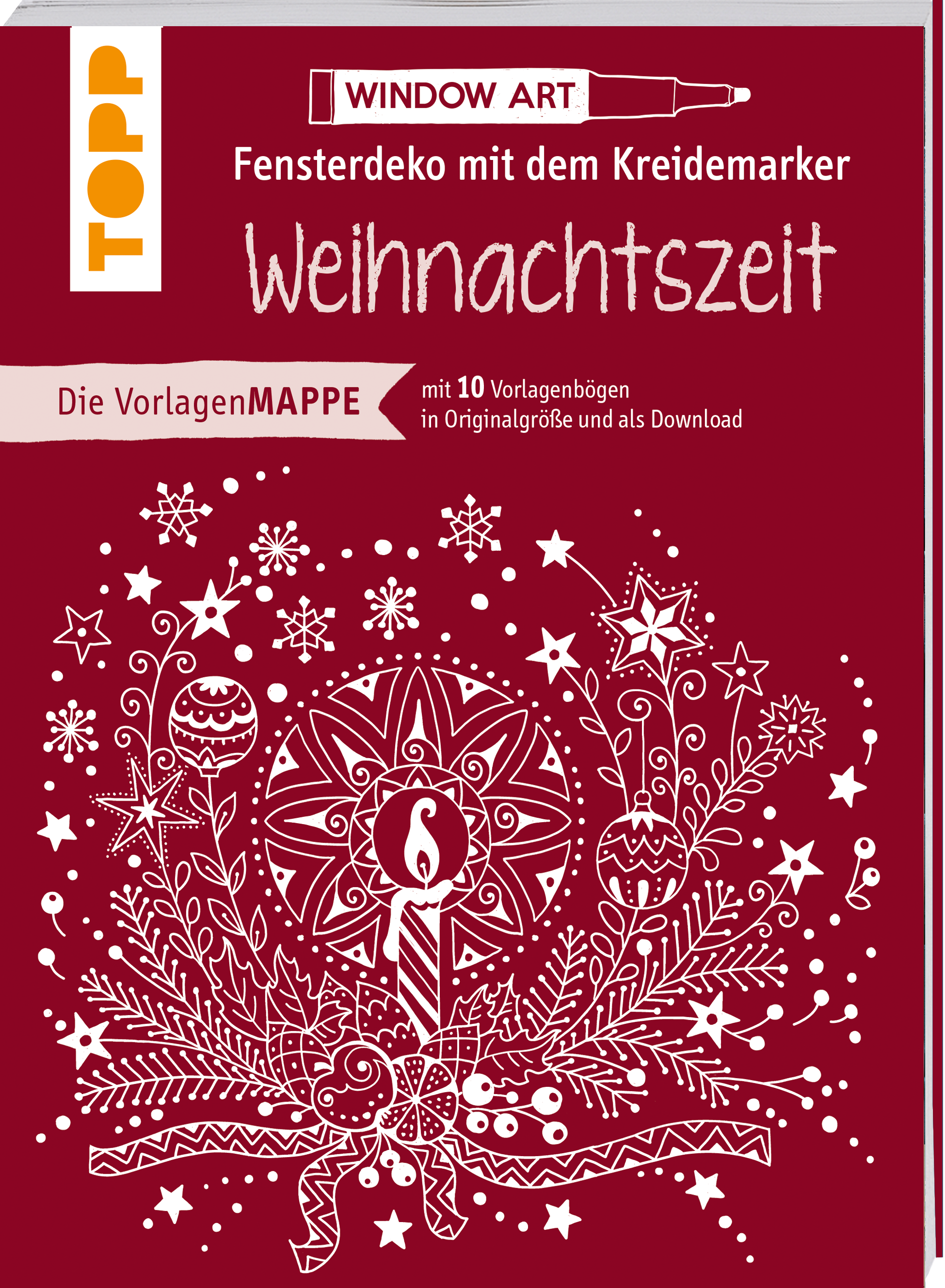 Vorlagenmappe Fensterdeko mit dem Kreidemarker - Weihnachtszeit