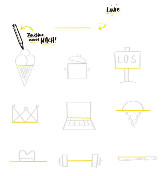 Sketchnotes üben mit der Übung Ein Strich 
