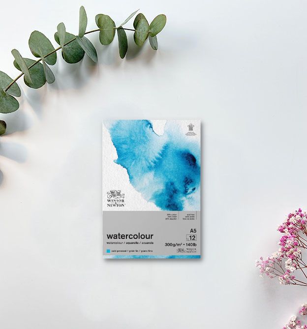 Watercolor Block zum Porträt zeichnen lernen mit farbigen Highlights