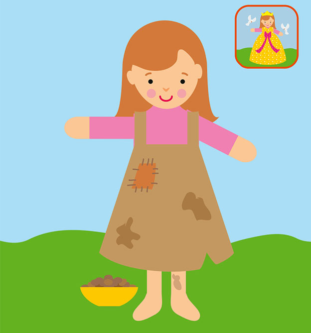 Fertig gebastelte Aschenputtel