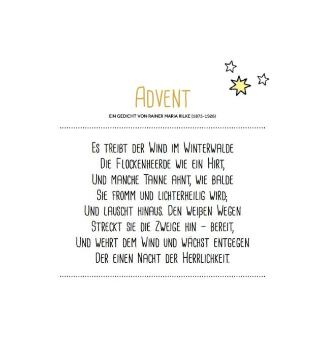Wollowbies Adventskalender Gedicht zum Advent