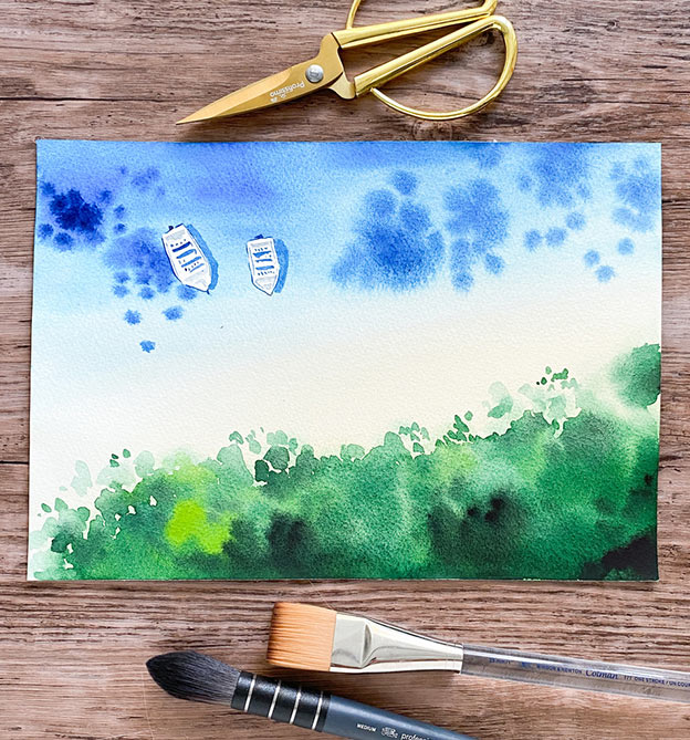 Aquarell Strand malen lernen