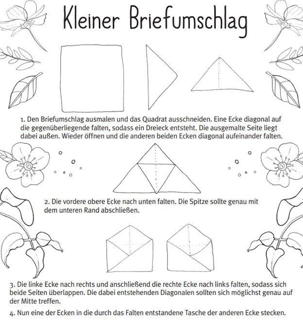 Anleitung fuer kleinen Briefumschlag falten