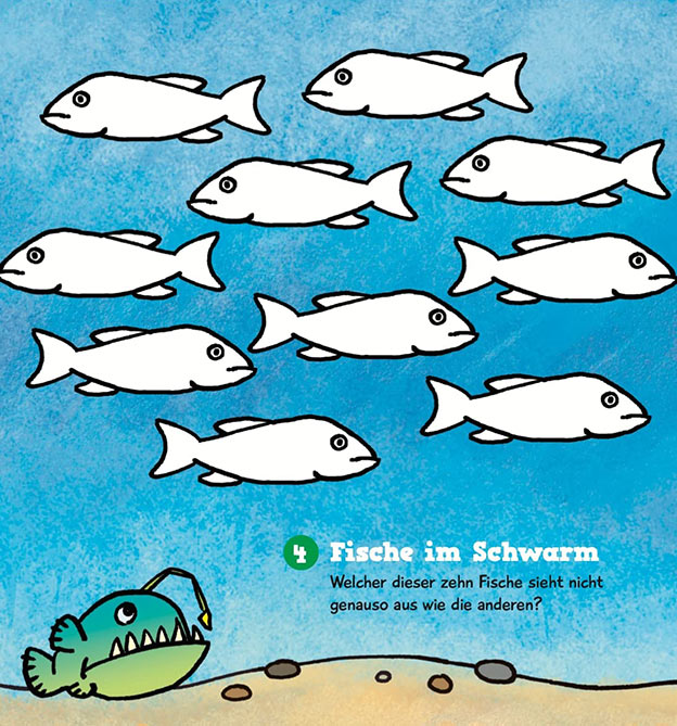 Zauberpapier Raetsel - Fische im Schwarm