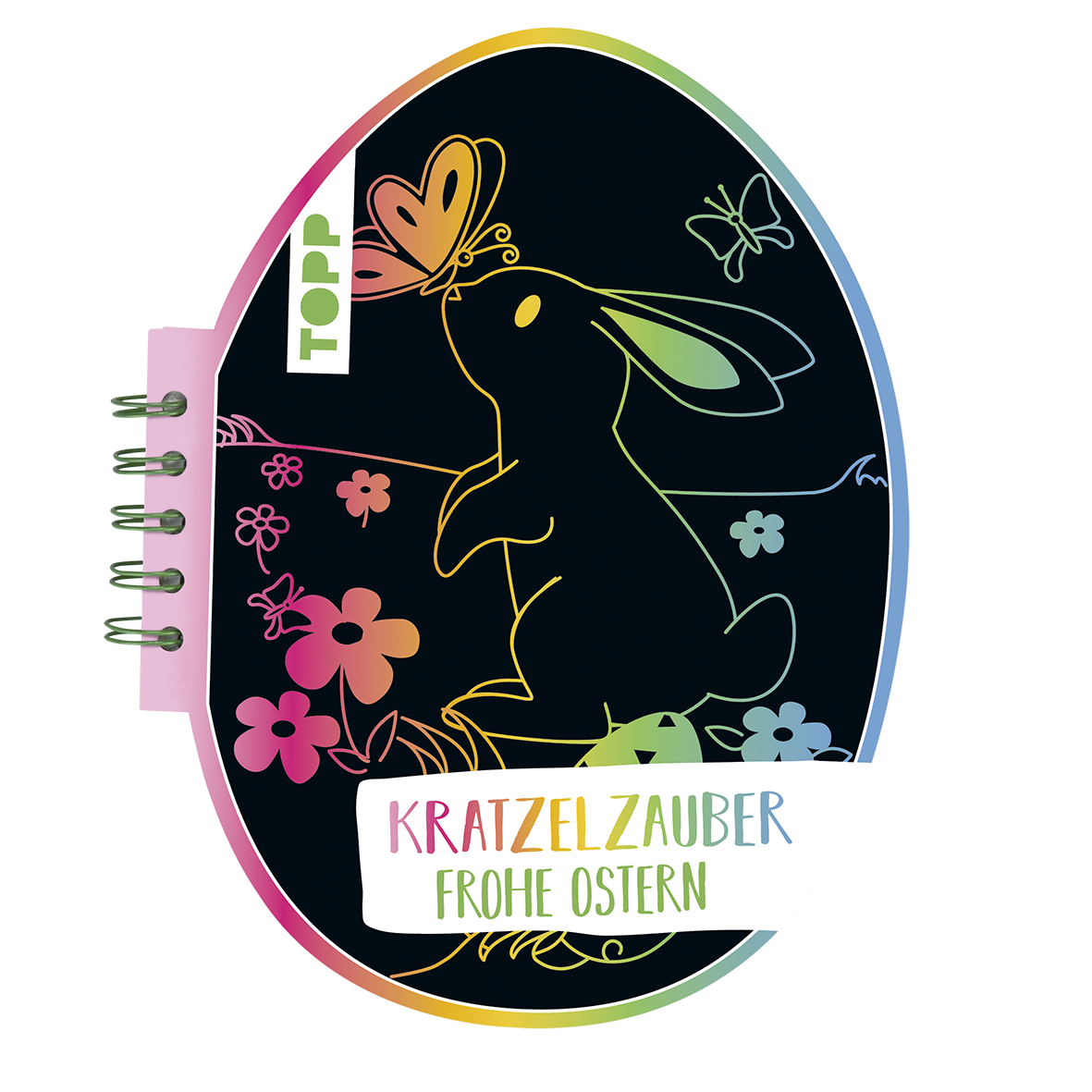 Kratzelzauber Ostern (Kratzelbuch in Ostereiform)