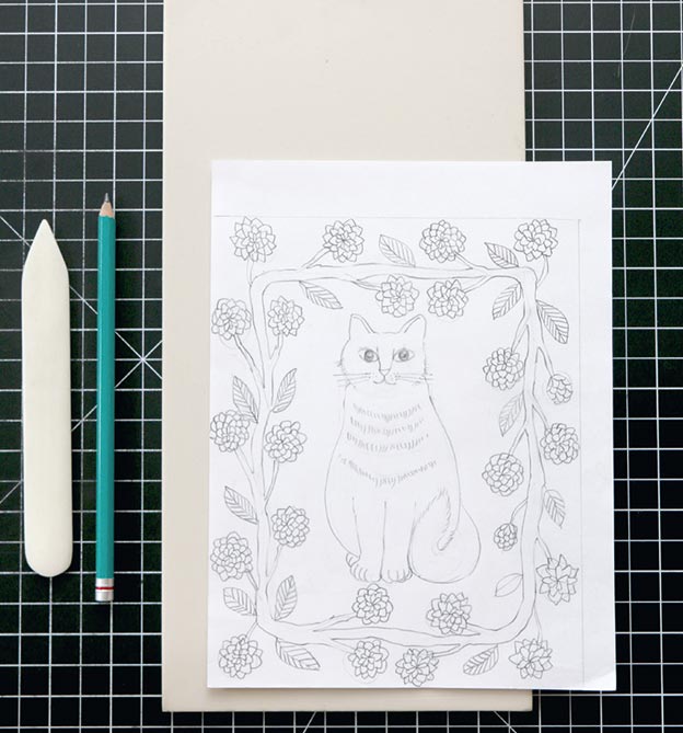 Gezeichnetes Motiv Katze