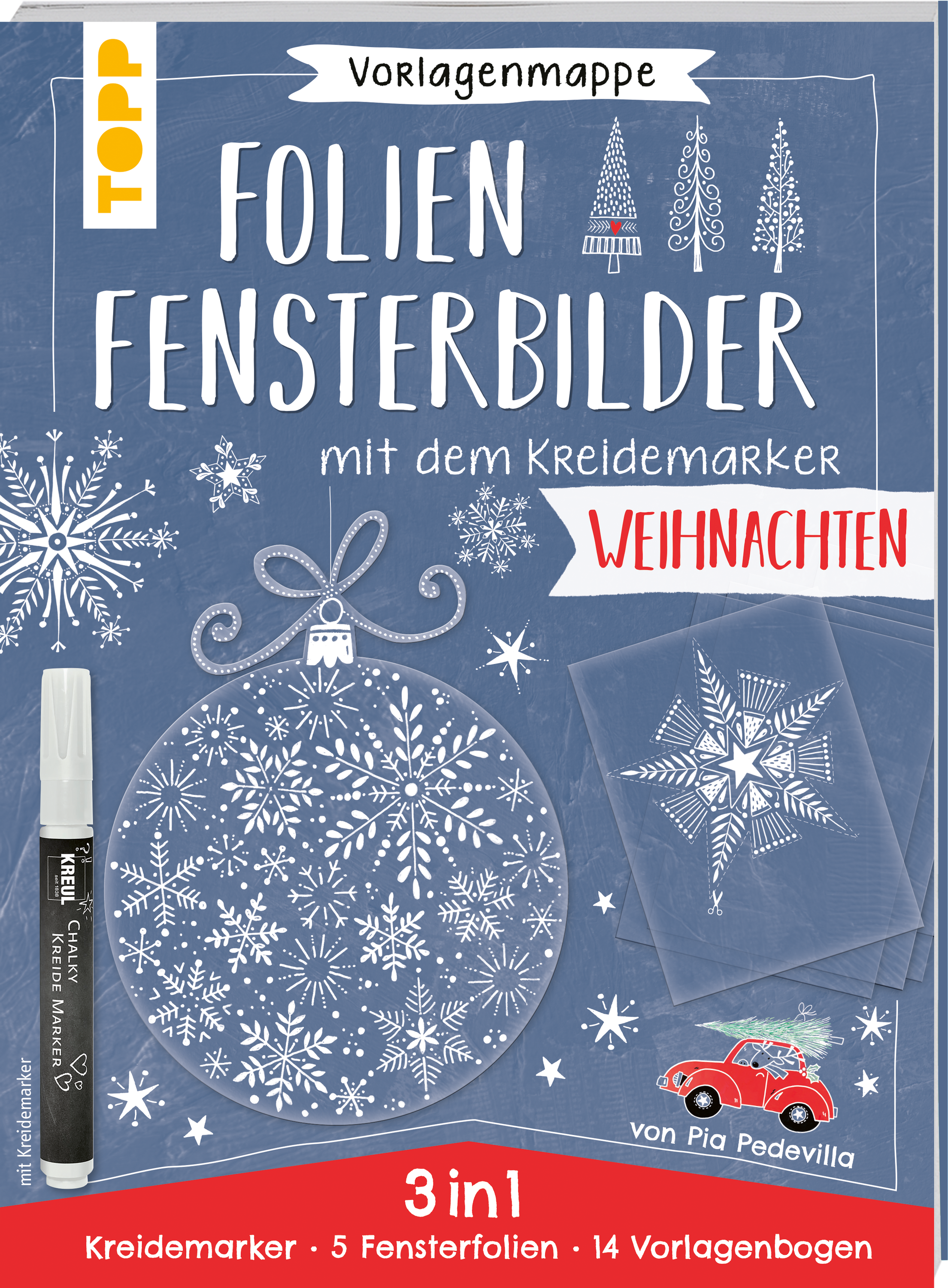 Folien-Fensterbilder mit dem Kreidemarker - Weihnachtszauber