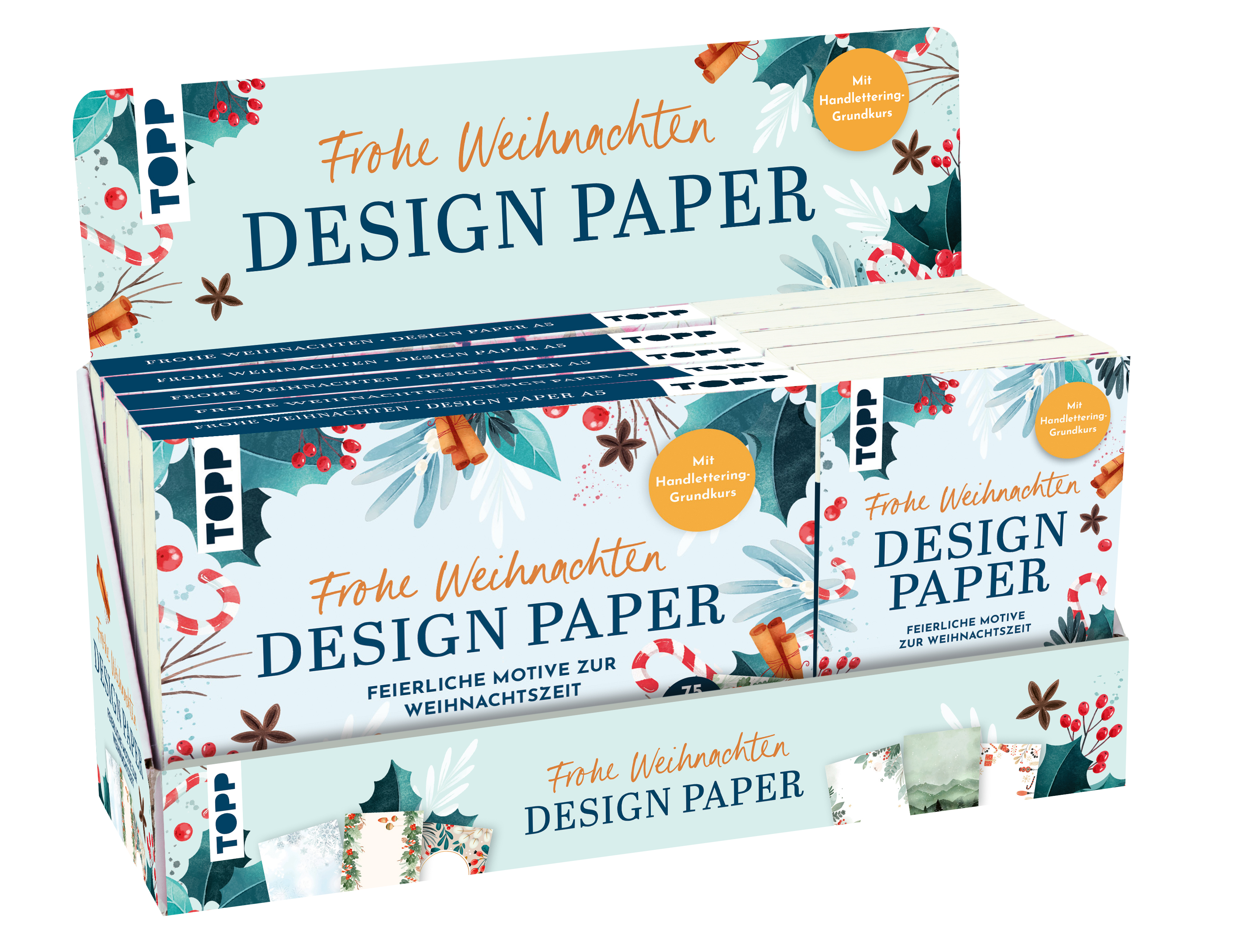 Design Paper Display Frohe Weihnachten, 2 x 5 Ex.