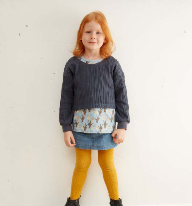 Nähen mit Jersey Klimperleicht - Crop-Shirt für Mädchen nähen - Schnittmuster von Klimperklein