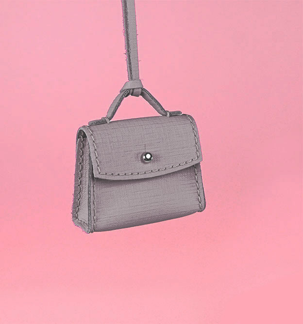 Nähset für ein Mini-Ledertäschchen (Silver Metallic)