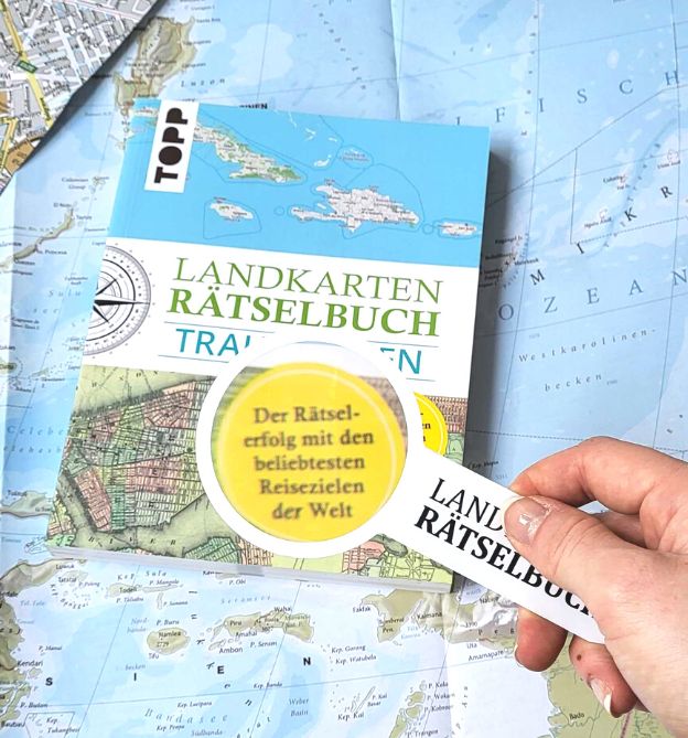 Lupe für das Landkartenrätselbuch