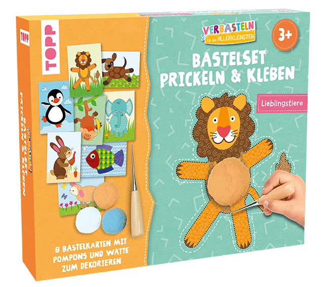 Verbasteln für die Allerkleinsten: Bastelset Prickeln & Kleben - Lieblingstiere