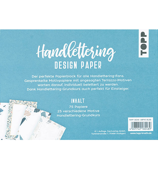 Handlettering Block A5 Terrazzo Rueckseite