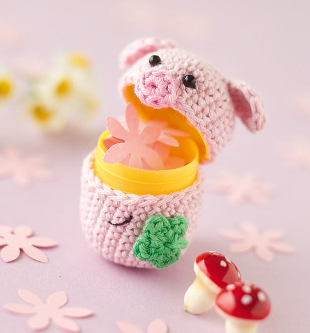 Kleines Schweinchen als Geschenk haekeln