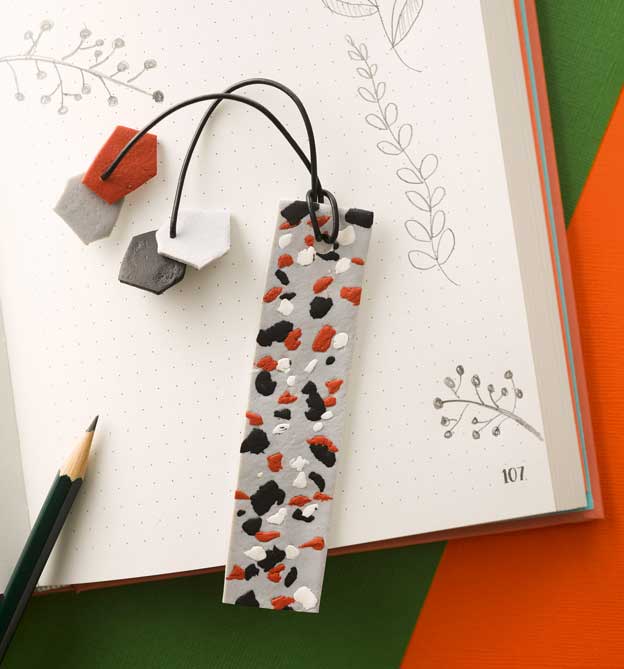 Lesezeichen im Terrazzo-Look basteln