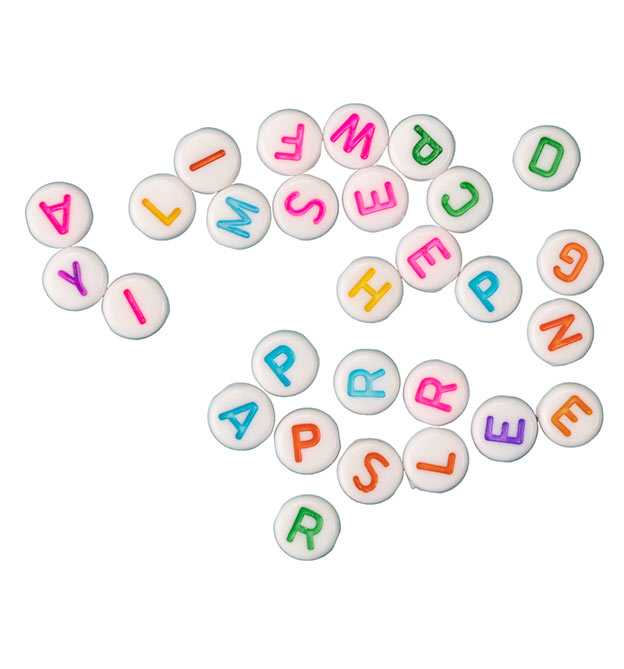 Buchstabenperlen aus dem Schmuckset
