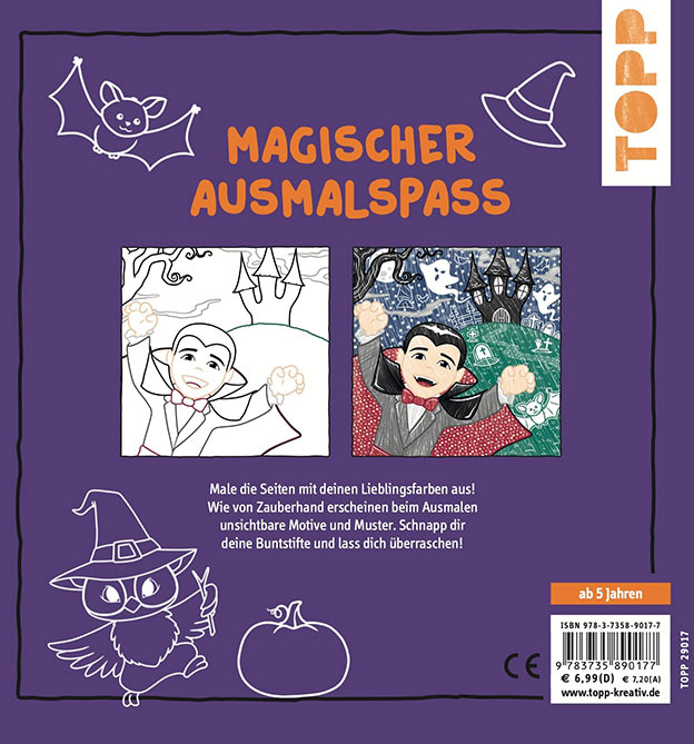 Rueckseite Zauberpapier Malbuch Happy Halloween