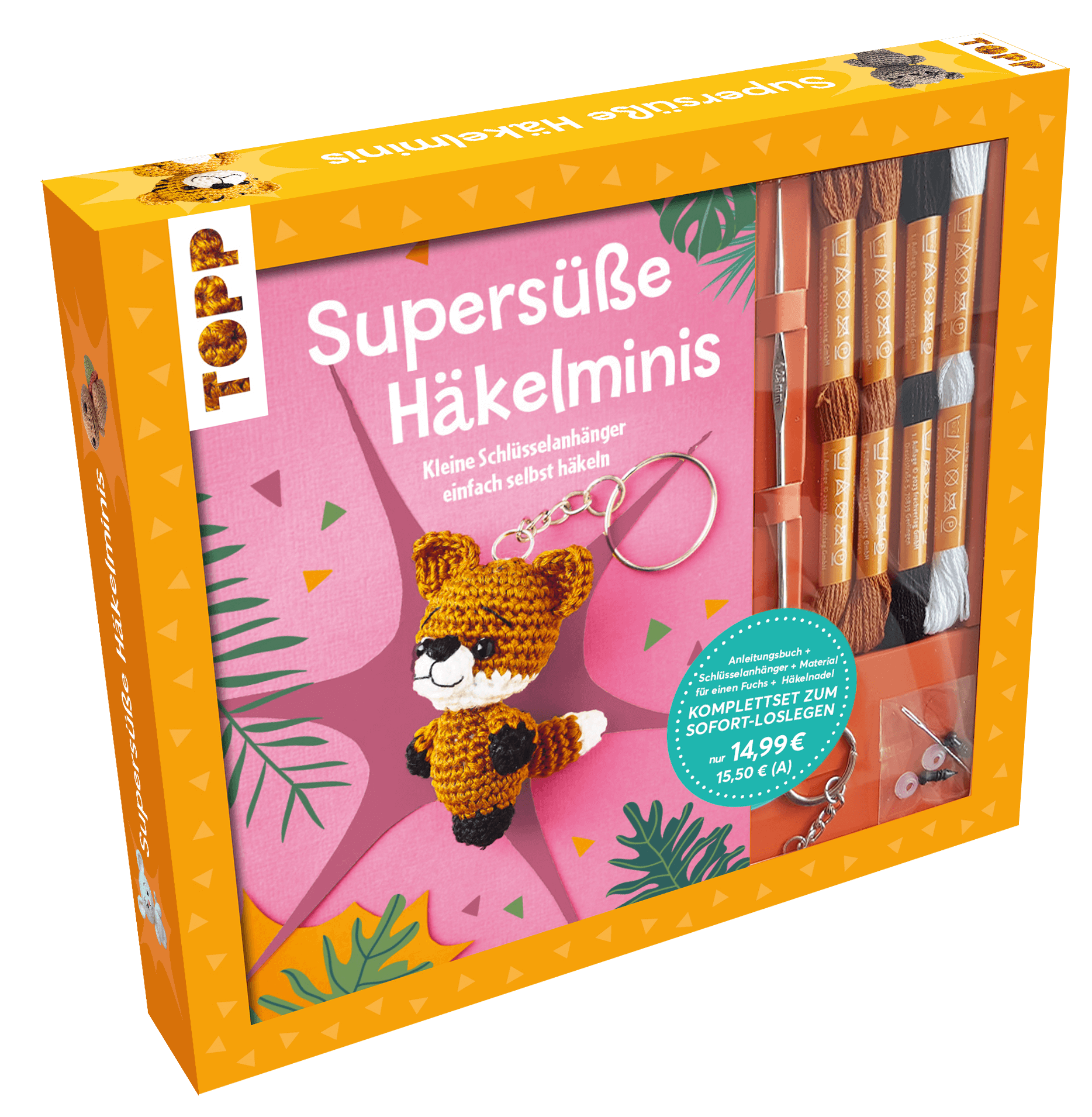 Kreativ-Set: Supersüße Häkelminis. Anleitungsbuch mit Material zum Sofort-Loslegen