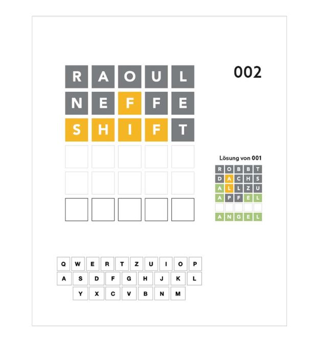 Beispiel WORDLE Innenseite