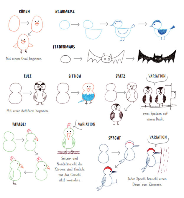 Tiermotive leicht zeichnen