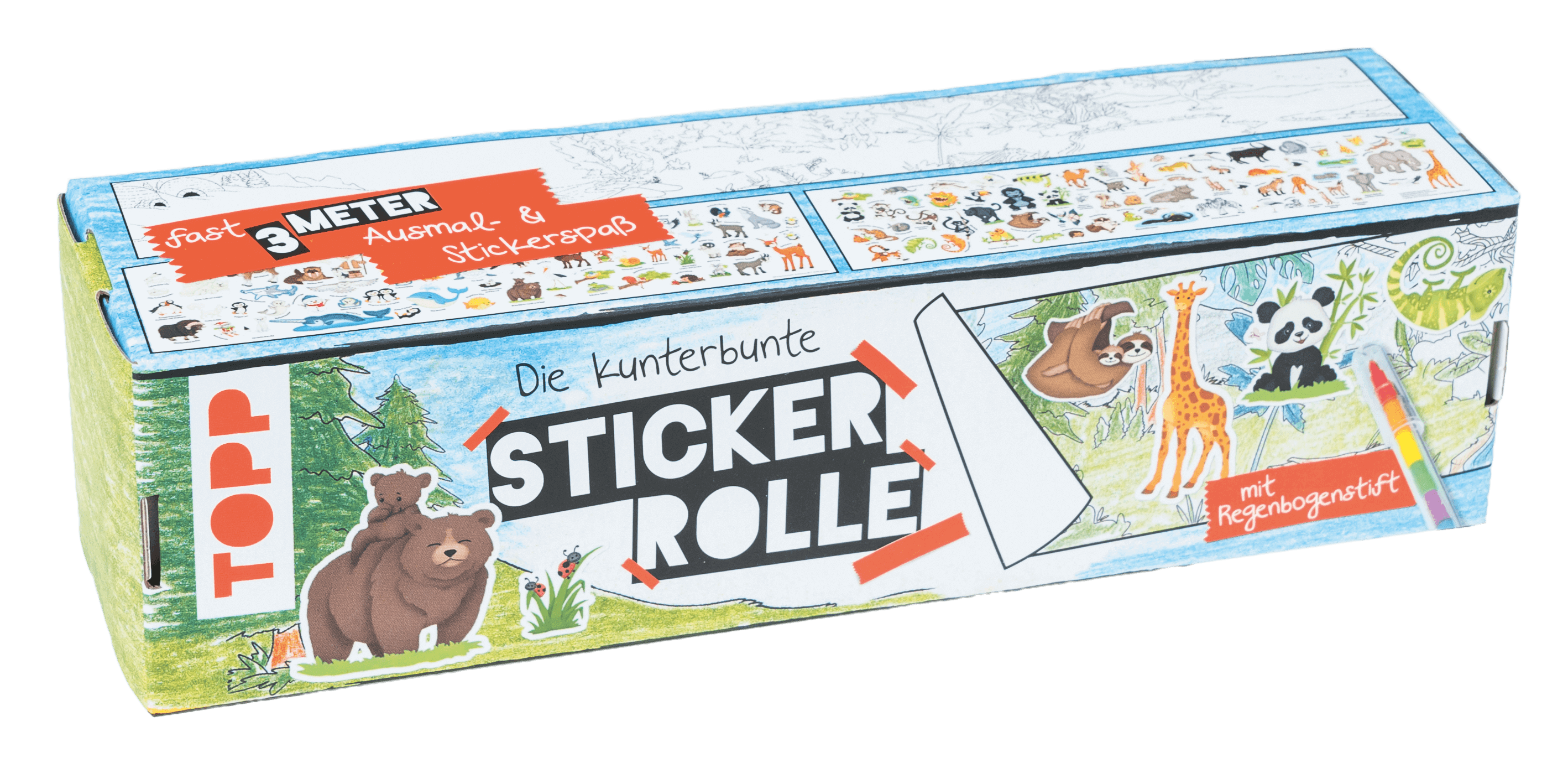 Kunterbunte Stickerrolle