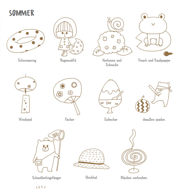 Sommermotive zeichnen leicht