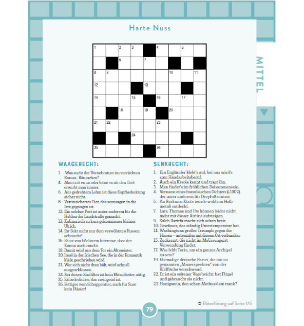 Mittelschweres Rätsel aus Kreuzworträtsel Buch