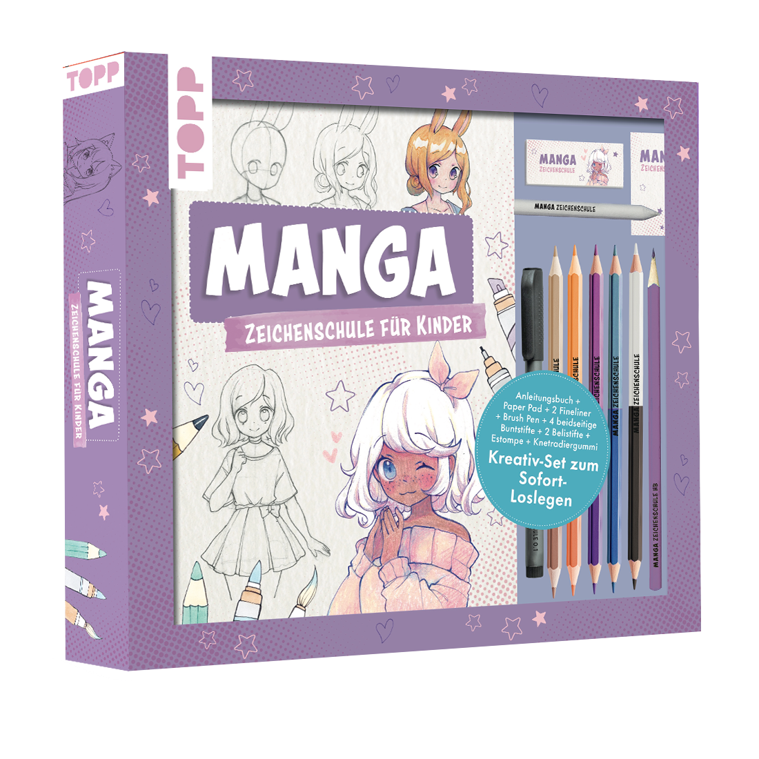 Kreativ-Set Manga Zeichenschule für Kinder 