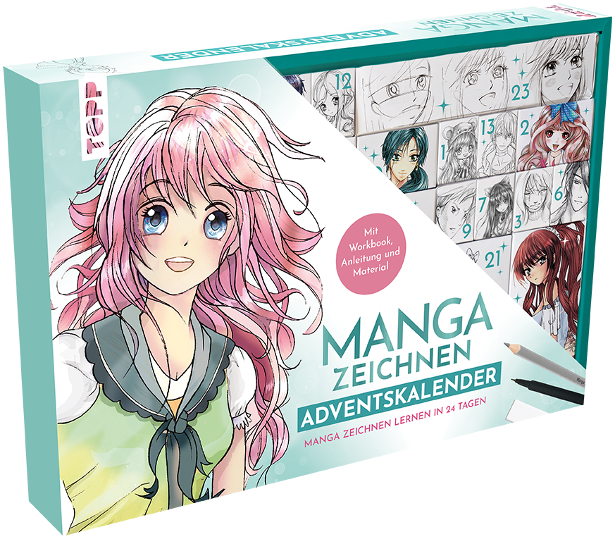 Manga zeichnen Adventskalender - Manga zeichnen lernen in 24 Tagen