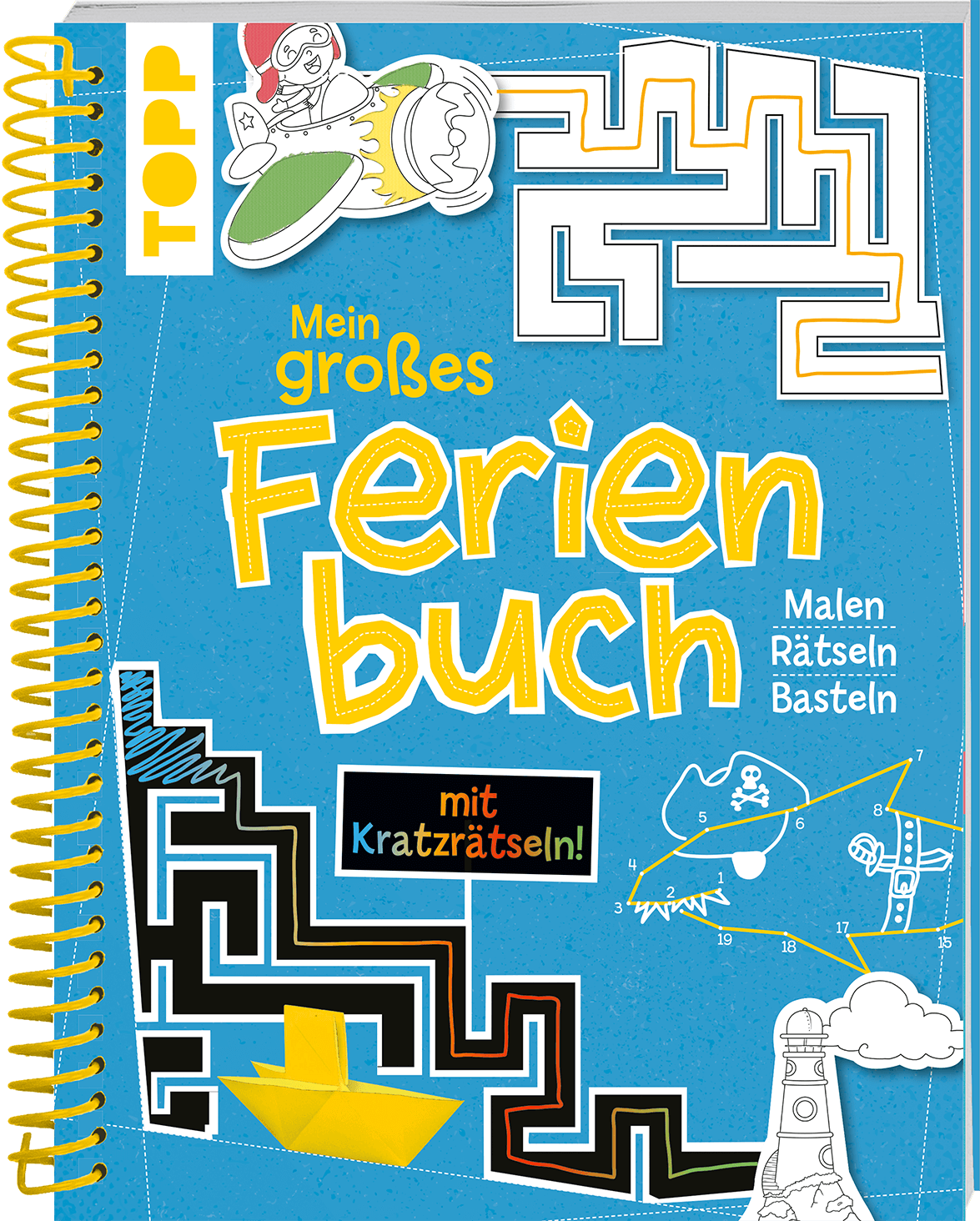 Mein großes Ferienbuch mit Kratzrätseln in Blau!
