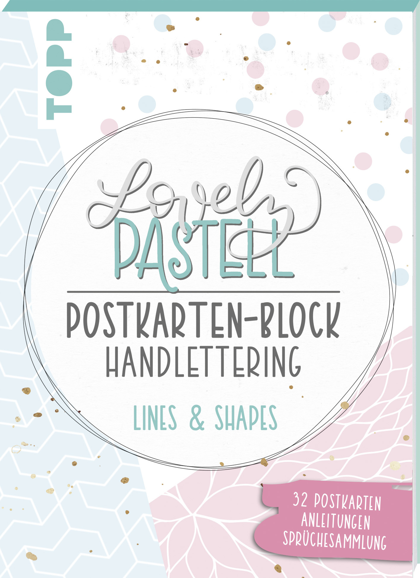 Lovely Pastell Handlettering Postkartenblock Lines & Shapes
