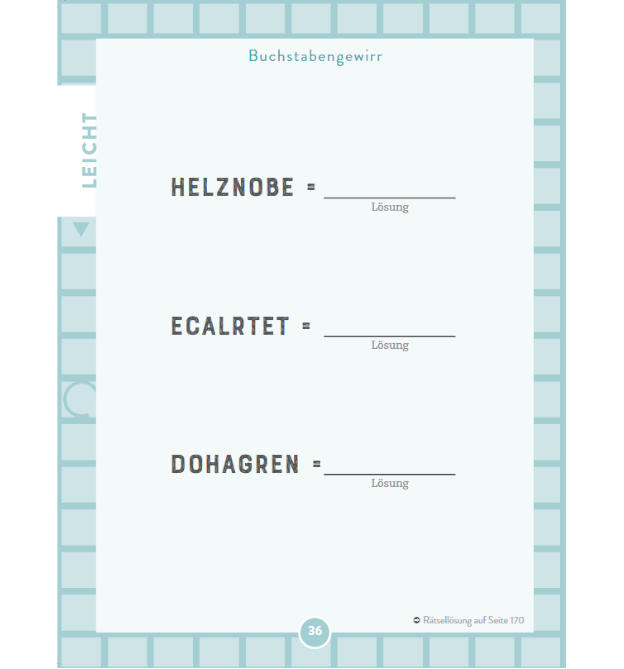Buchstaben Rätsel aus Kreuzworträtsel Buch