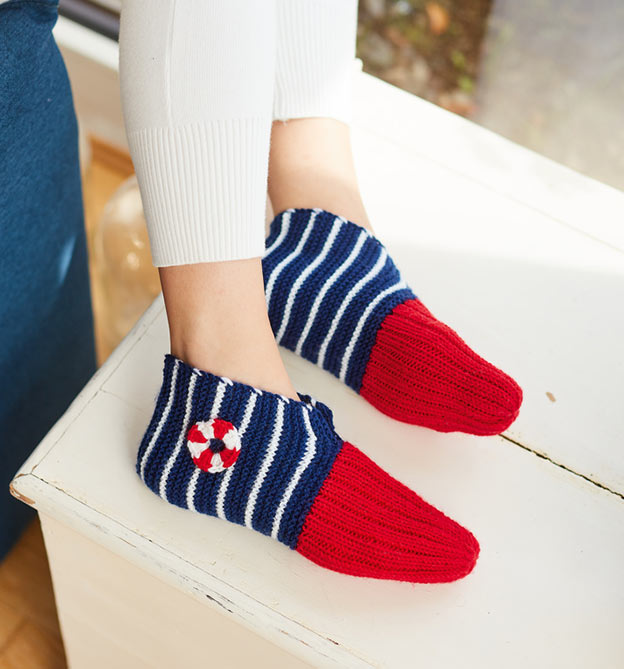 Bild für Anleitung Socken Stricken maritim