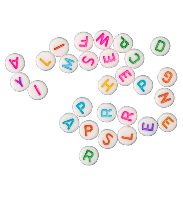Buchstabenperlen aus dem Schmuckset