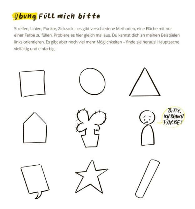 Sketchnotes üben mit der Übung Flächen füllen