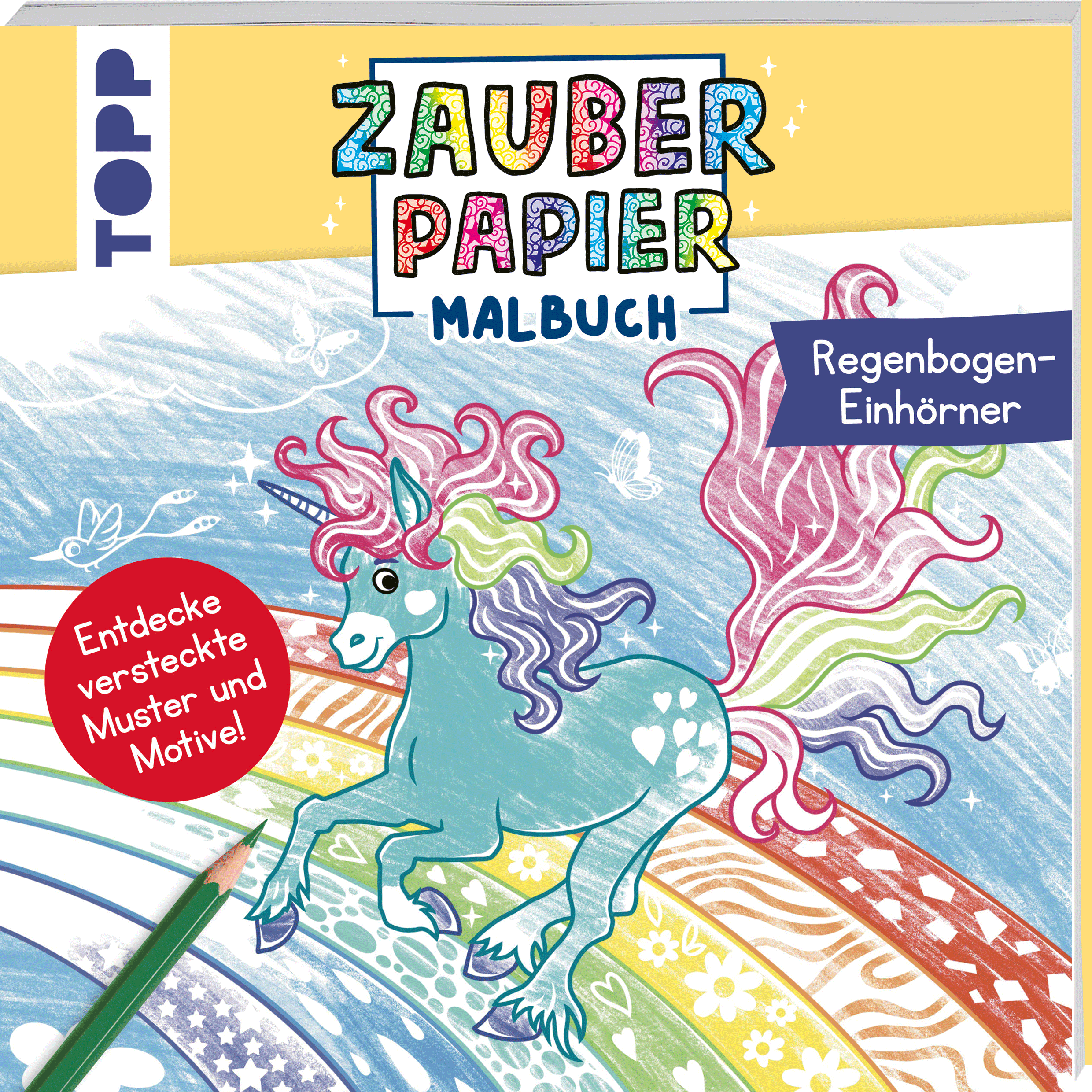 Zauberpapier Malbuch Regenbogen-Einhörner
