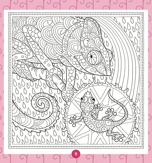 Ausmalmotiv Chamäleon