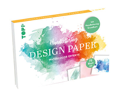 Handlettering Design Paper Block Watercolor-Effekte A5