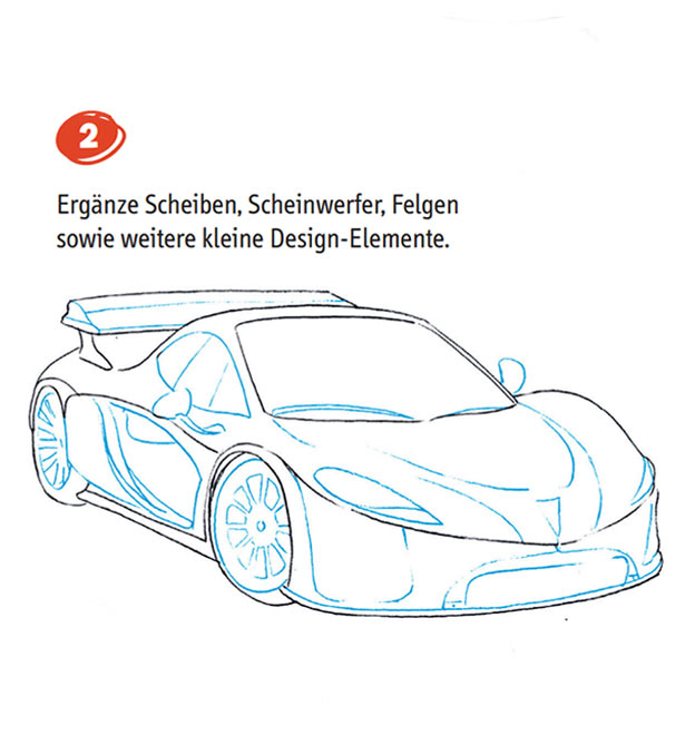 Auto zeichnen einfach - Schritt 2