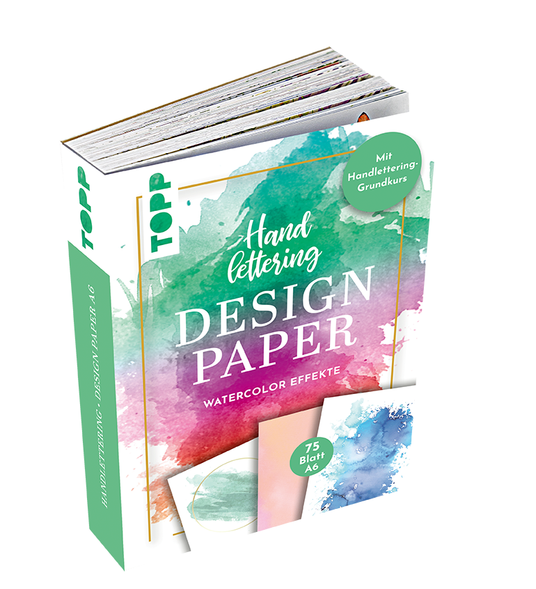 Handlettering Design Paper Block Watercolor-Effekte A6