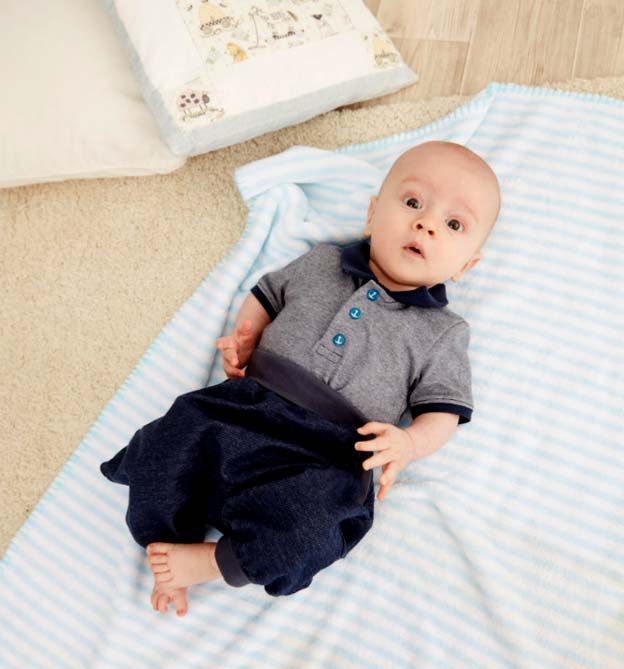 Nähen mit Jersey Klimperleicht - Checkerhose für Baby nähen - Schnittmuster von Klimperklein