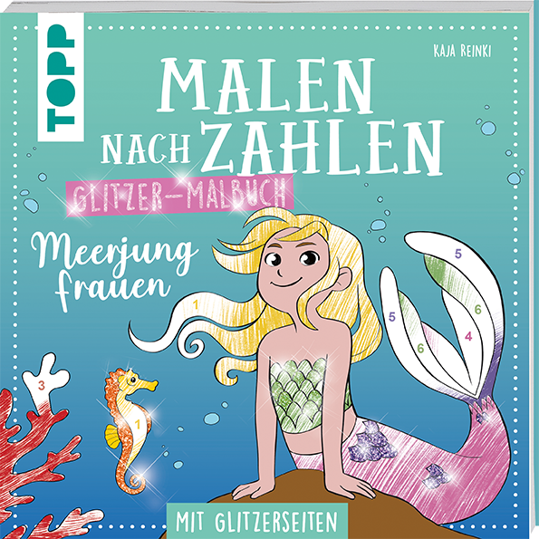 Malen nach Zahlen Glitzer-Malbuch Meerjungfrauen 