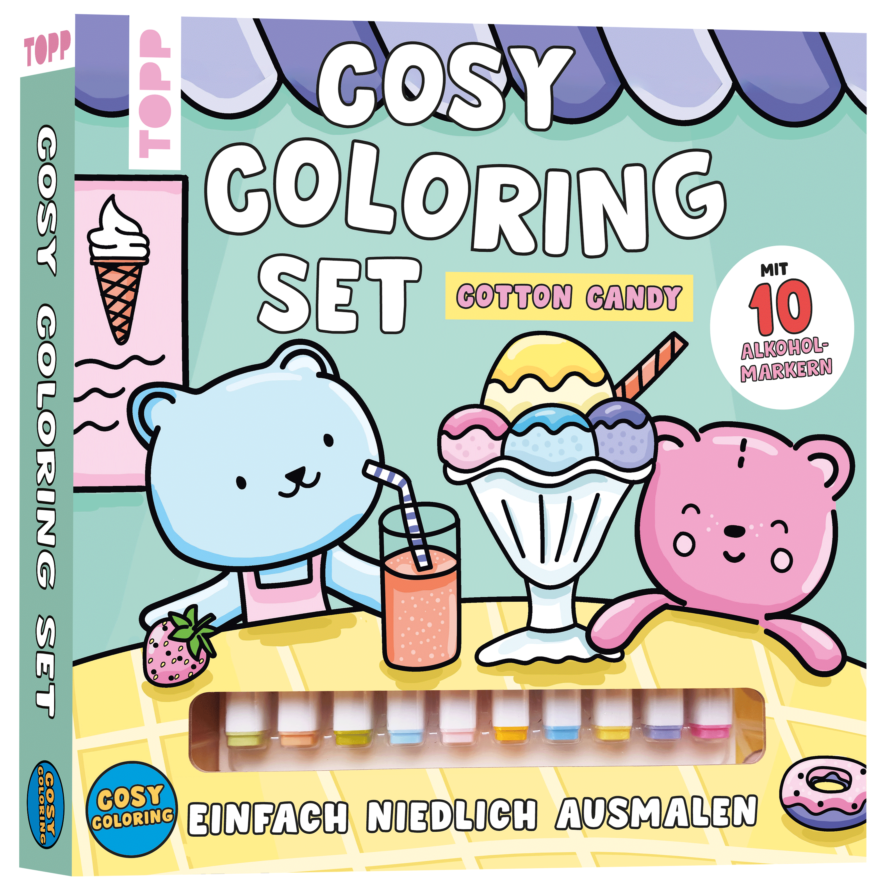 Cosy Coloring „Cotton Candy“ Ausmalset - Einfach niedlich ausmalen