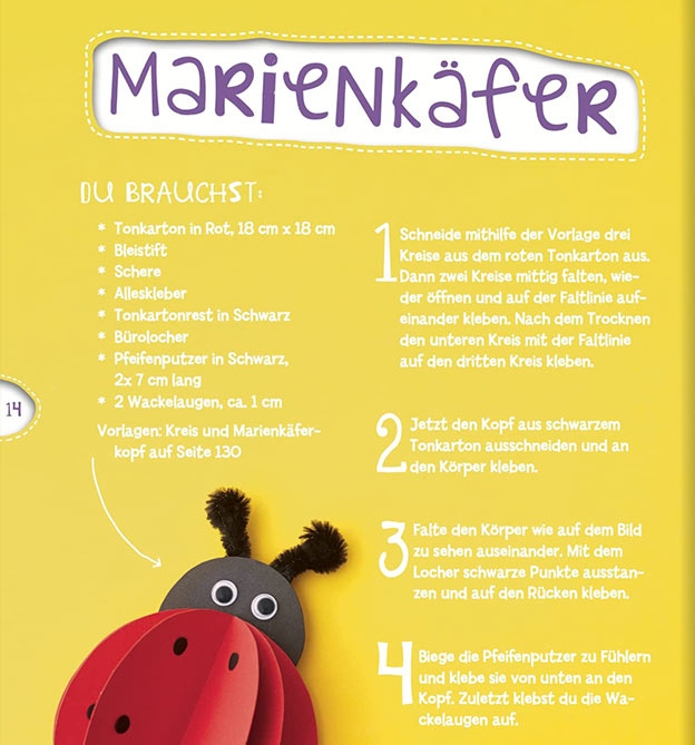 Bastelanleitung Marienkäfer